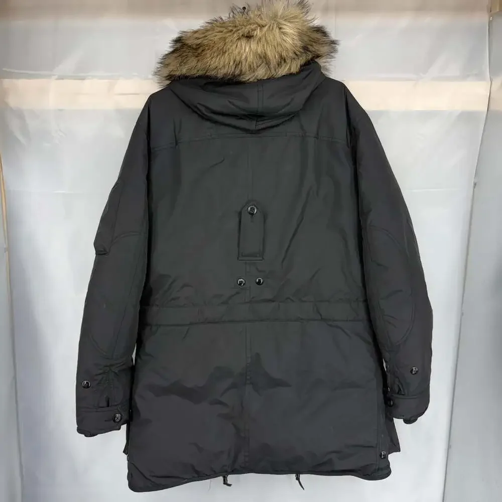Polo Ralph Lauren Men M Puffer Parka Coat Down Insulated Black Cargo Military